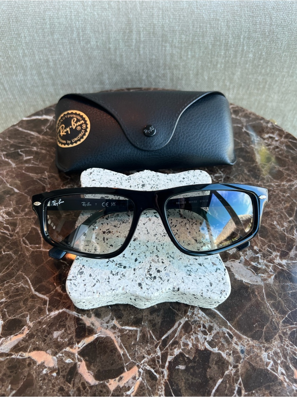 Ray-Ban Black Gradient Sunglasses with Shield Lenses